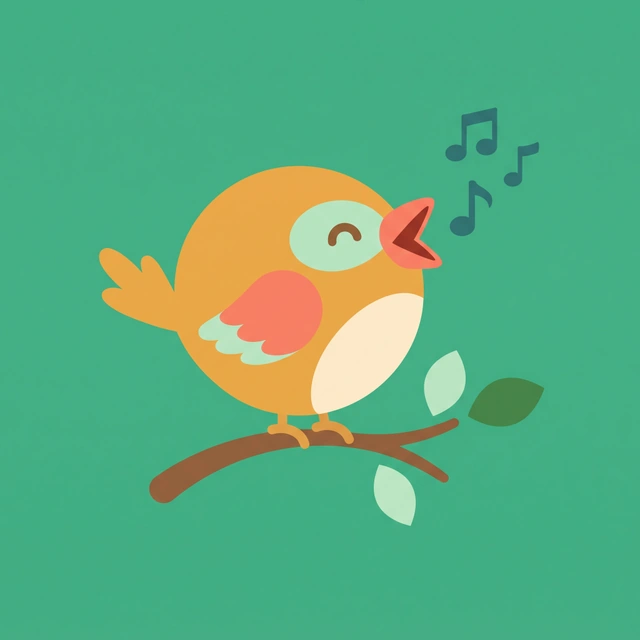 A small bird singing on a branch